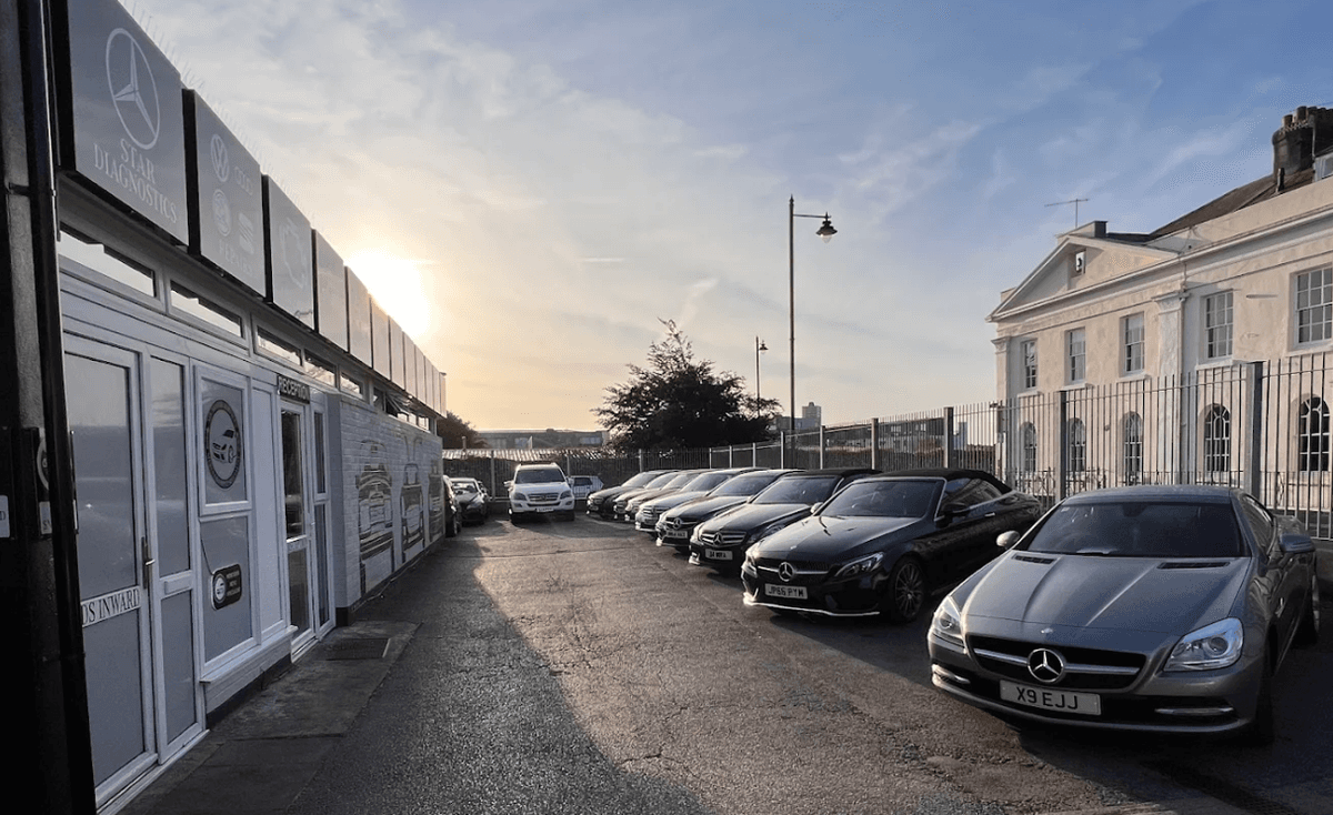 Mechanic working on a car