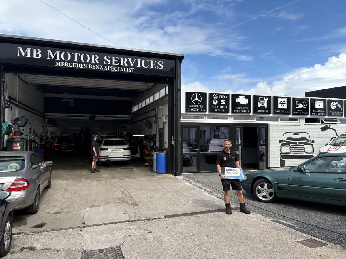 Mechanic working on a car